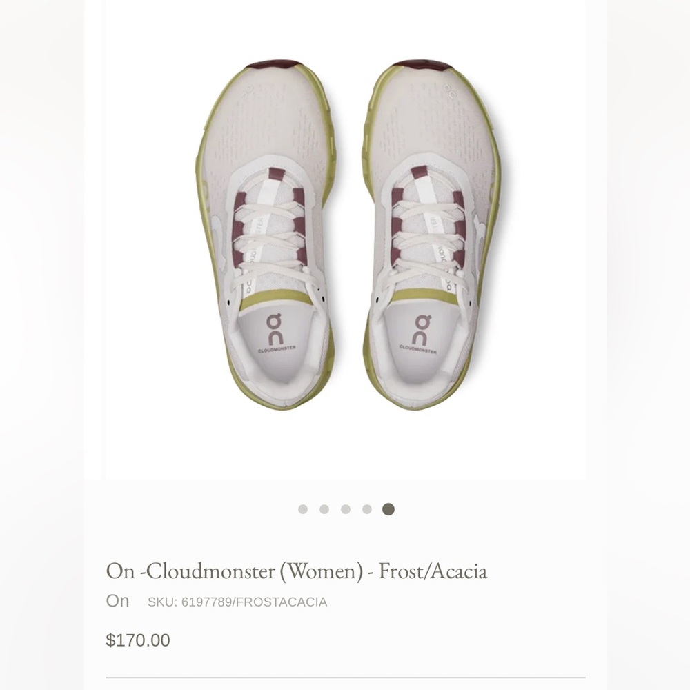 On Running Women's Cloudmonster Shoes - Frost / Acacia